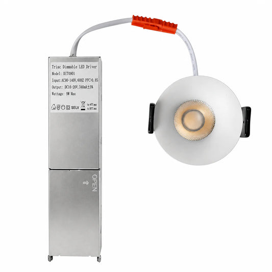 EZ-US Series Curved Reflector 9W (2.6″) Deep Anti-Glare Recessed LED Downlight | 100–130V | 4/12 Pack | 5CCT Adjustable | 24° Beam | CRI>95 | for Home & Light Commercial Use
