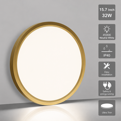inSharepuls LED-Deckenleuchte, 5000 K Tageslichtweiß, 24 W (entspricht 240 W), 12 Zoll flache, moderne Deckenbeleuchtung, 3200 lm, Deckenlampe für Badezimmer, Veranda, Küche, Schlafzimmer, Wohnzimmer, Flur 