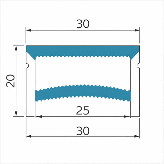 Q-TE Series 30×20mm Top Emitting LED Neon Tube Housing | S3020 Quick Install Flexible Neon Tube Housing | Edge-Free | Max Strip Width ≤25mm | 16.4FT/5M | Retail Store Window Lighting