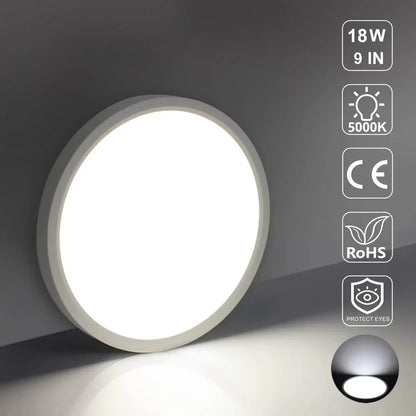AC 220–240V | 9 Inch 18W Round Slim Flush Mount Ceiling Lights – White / Black  | 3000K / 4500K / 5000K / 6500K | Flush Mount Ceiling Light for Apartment & Commercial Spaces – Local Stock (UK)