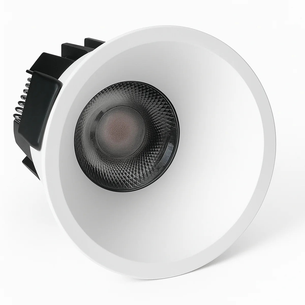 EZ-US Series Angled Reflector 12W (3″) Deep Anti-Glare Recessed LED Downlight | 100–130V | 4/12 Pack | 5CCT Adjustable | 24° Beam | CRI>95 | for Home & Light Commercial Use