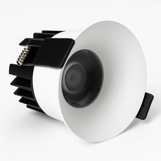 EZ-US Series Curved Reflector 12W (3″) Deep Anti-Glare Recessed LED Downlight | 100–130V | 4/12 Pack | 5CCT Adjustable | 24° Beam | CRI>95 | for Home & Light Commercial Use