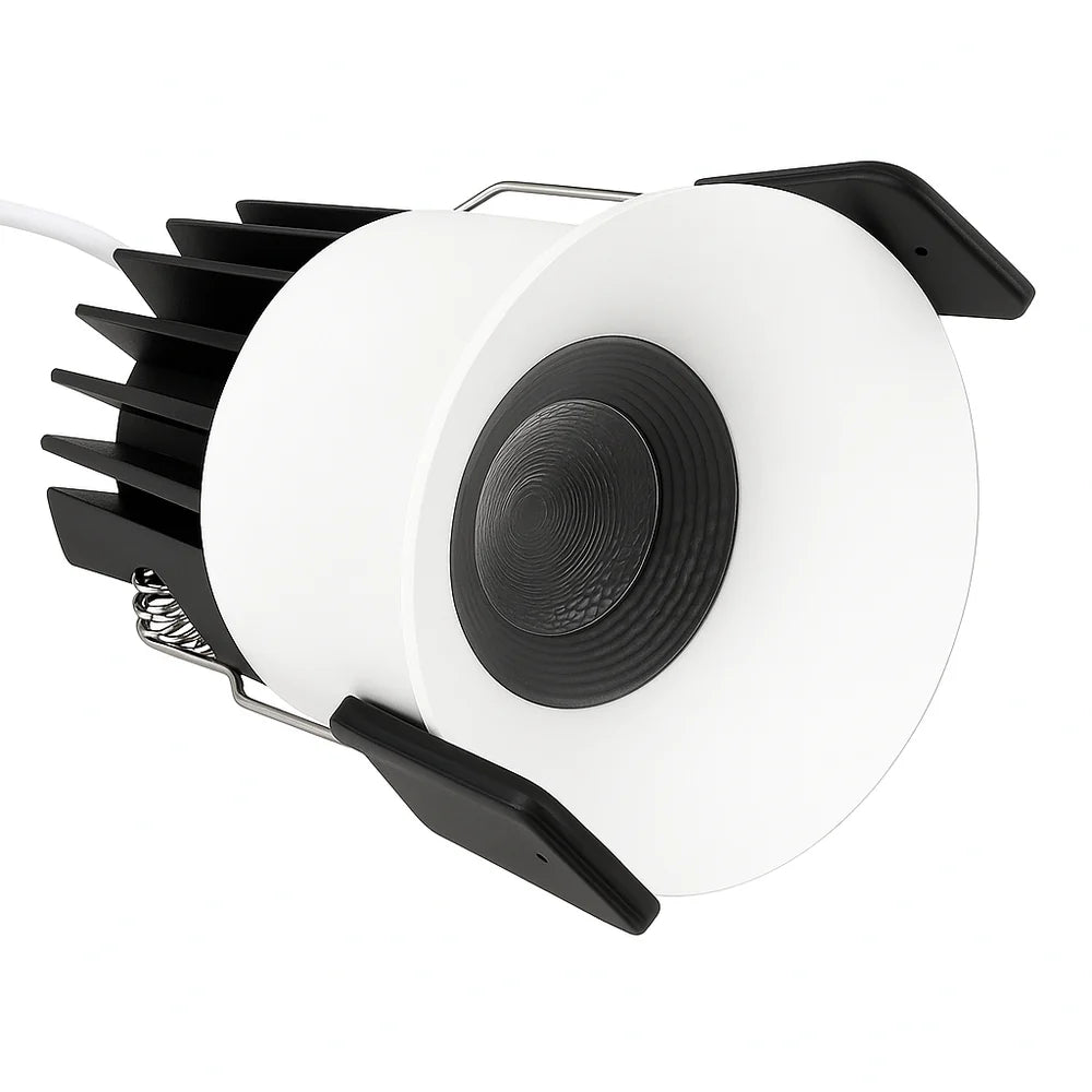 EZ-US Series Curved Reflector 7W (2.2″) Deep Anti-Glare Recessed LED Downlight | 100–130V | 4/12 Pack | 5CCT Adjustable | 24° Beam | CRI>95 | for Home & Light Commercial Use