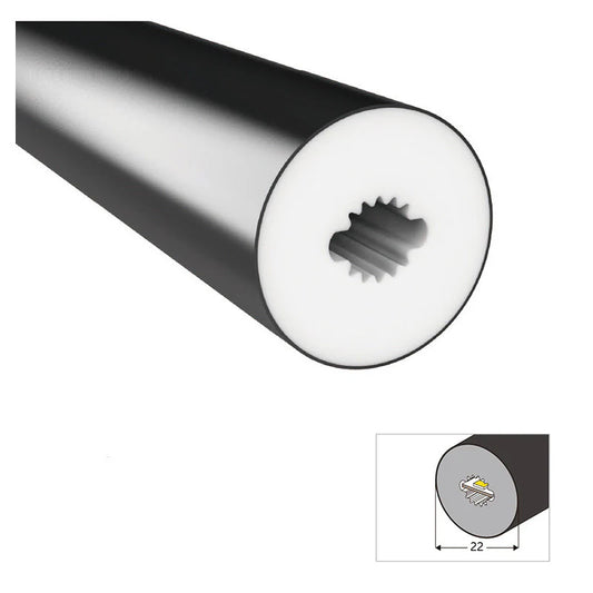 I-360E Series ⏀22mm 360 Emitting LED Neon Tube Housing | S22D Black Soft Neon Tube Housing | IP67 Waterproof | 8mm PCB Width | 16.4FT/5M | Club Decorative Lighting