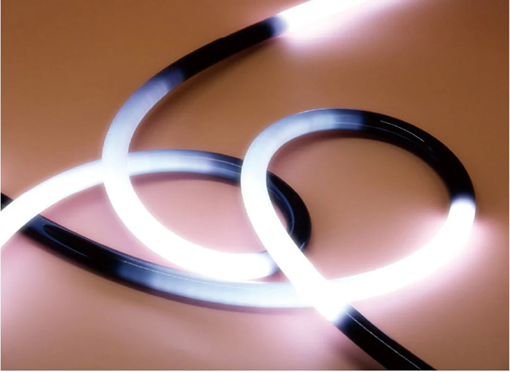 I-360E Series ⏀22mm 360 Emitting LED Neon Tube Housing | S22D Black Soft Neon Tube Housing | IP67 Waterproof | 8mm PCB Width | 16.4FT/5M | Club Decorative Lighting