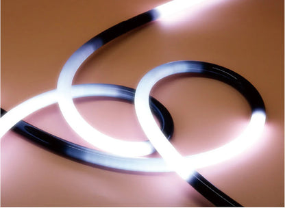 I-360E Series ⏀22mm 360 Emitting LED Neon Tube Housing | S22D Black Soft Neon Tube Housing | IP67 Waterproof | 8mm PCB Width | 16.4FT/5M | Club Decorative Lighting