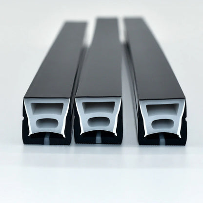 I-TE Series 20×20mm Top Emitting LED Neon Tube Housing | S2020 Black Silicone Neon Tube | IP67 Waterproof | 12mm PCB Width | 16.4FT/5M | Commercial Ceiling Lighting