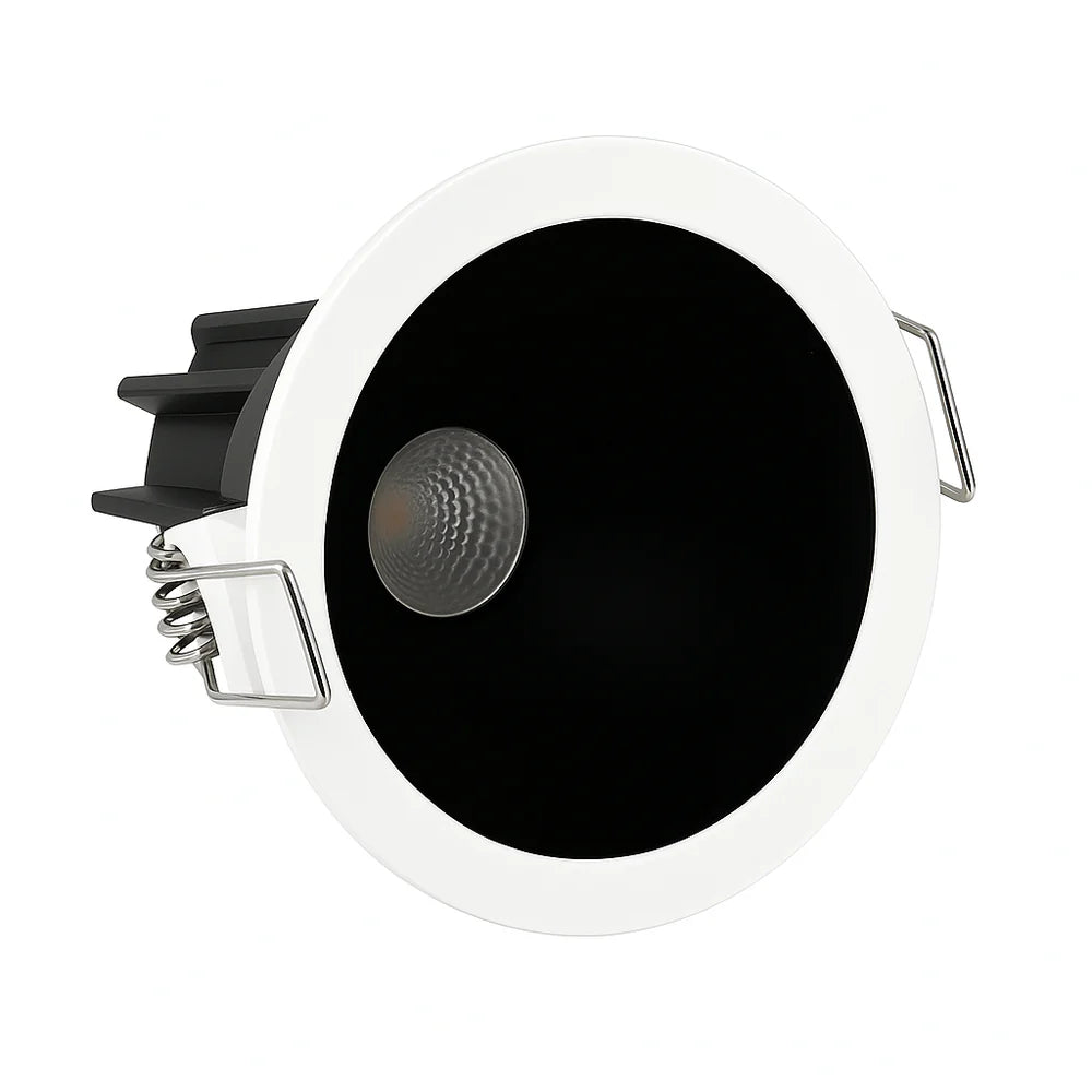 EZ-US Series Black Reflector 5W (2.2″) Deep Anti-Glare Recessed LED Downlight | 100–130V | 4/12 Pack | 5CCT Adjustable | 24° Beam | CRI>95 | for Home & Light Commercial Use