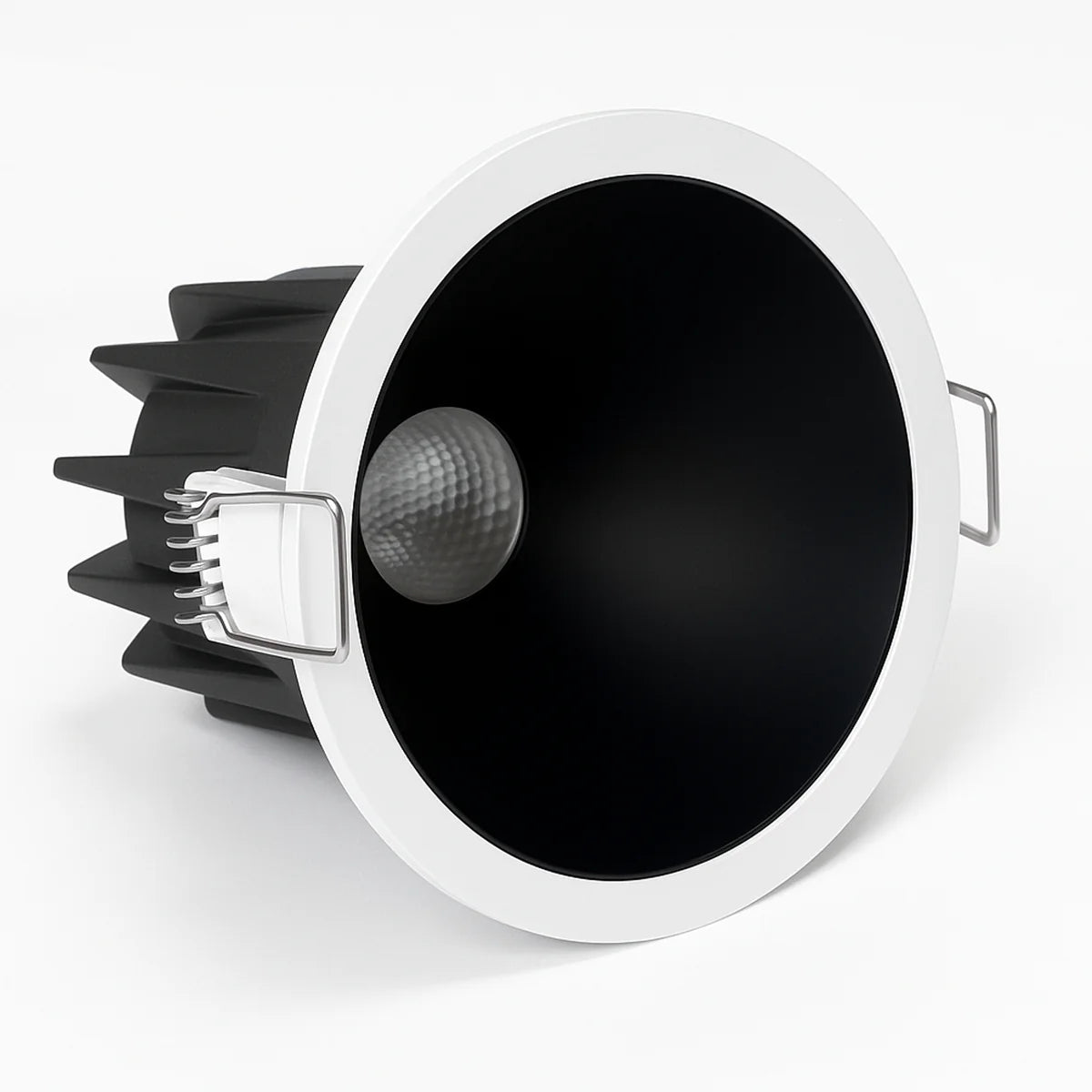 EZ-US Series Black Reflector 9W (3″) Deep Anti-Glare Recessed LED Downlight | 100–130V | 4/12 Pack | 5CCT Adjustable | 24° Beam | CRI>95 | for Home & Light Commercial Use