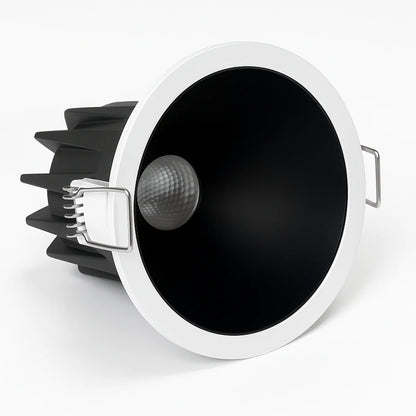 EZ-US Series Black Reflector 9W (3″) Deep Anti-Glare Recessed LED Downlight | 100–130V | 4/12 Pack | 5CCT Adjustable | 24° Beam | CRI>95 | for Home & Light Commercial Use