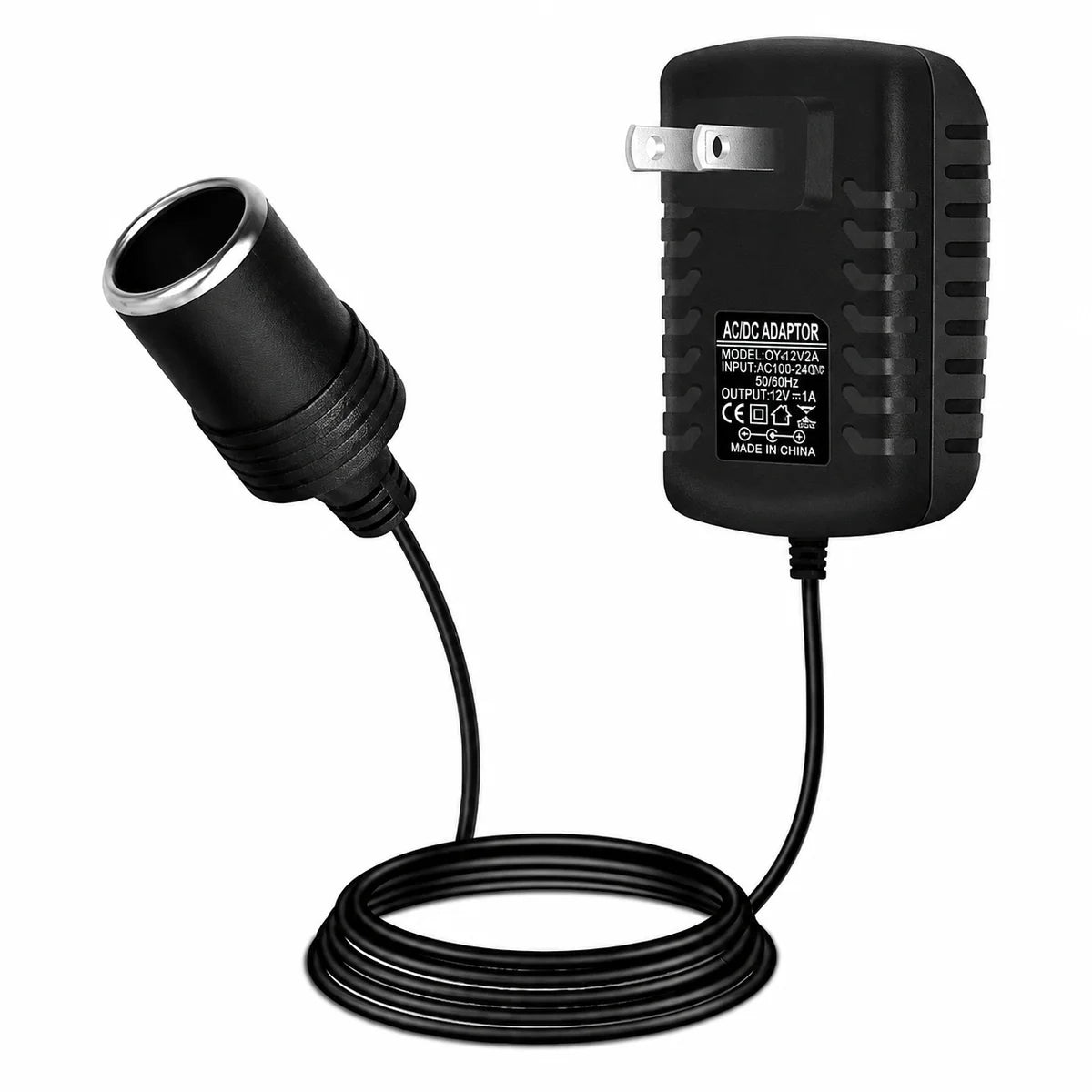 inShareplus 12 V 2,5 A 30 W AC-DC-Konverter, 12-Volt-Zigarettenanzünderadapter, 110 V auf 12 V Autoanzünderadapter auf Wandsteckdosenadapter, 12-V-Stromversorgung für Autogeräte (MP3, Ventilator, Dashcam) 