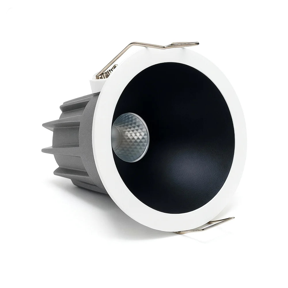 EZ-EU Series Black Reflector 5W (2.2″) Deep Anti-Glare Recessed LED Downlight | 200–240V | 4/12 Pack | 3000K / 4000K / 5000K | 24° Beam | CRI>95 | for Home & Light Commercial Use