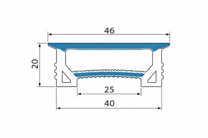 Q-TE Series 40×20mm Top Emitting LED Neon Tube Housing | S4020 Quick Install LED Neon Tube Profile | Enhanced Side Support | Max Strip Width ≤25mm | 16.4FT/5M | LED Signage Neon Signs Lighting