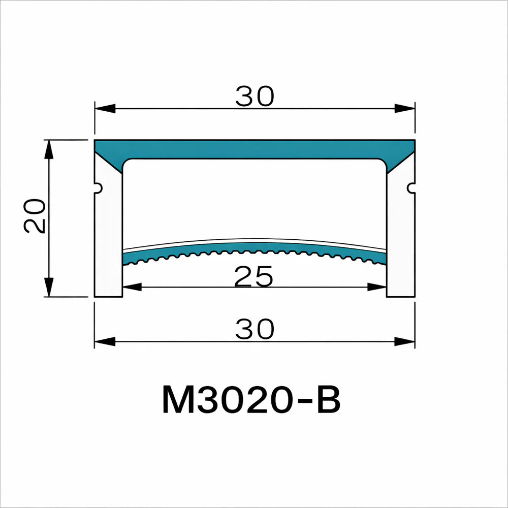 Q-TE Series 30×20mm Top Emitting LED Neon Tube Housing | S3020-B Quick Install silicone neon tube | Edge-Free | Max Strip Width ≤25mm | 16.4FT/5M | Architectural Facade Lighting