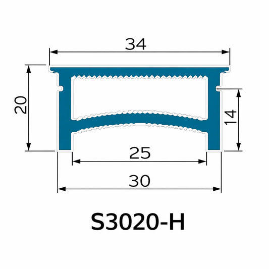 Q-TE Series 30×20mm Top Emitting LED Neon Tube Housing | S3020-H Black Quick Install Silicone Neon Tube | Double-Chamber Diffuser| Max Strip Width ≤25mm | 16.4FT/5M | Cove Accent Lighting
