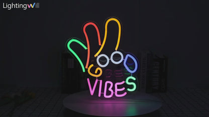 LightingWill Good Vibes “Okay” Neon Sign – Dimmable USB LED Light for Wall Decor, Game Room, Bar, Party – Durable, Safe & Energy-Saving