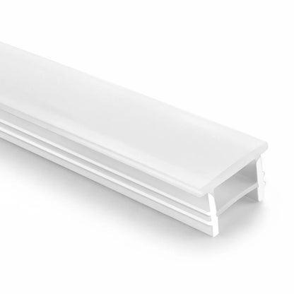 Q-TE Series 12×12mm Top Emitting LED Neon Tube Housing | S1212 Quick Install LED Neon Tube Profile | White Edge | Max Strip Width ≤8mm | 16.4FT/5M | Ceiling Cove Lighting