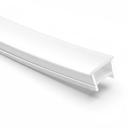 Q-TE Series 20×14mm Top Emitting LED Neon Tube Housing | S2014 Quick Install Soft Neon Tube Housing | Mounting Edge | Max Strip Width ≤16mm | 16.4FT/5M | Cabinet Display Lighting