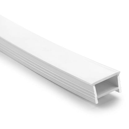 Q-TE Series 25×20mm Top Emitting LED Neon Tube Housing | S2520 Quick Install Flexible Neon Tube Housing | Max Strip Width ≤20mm | 16.4FT/5M | Cabinet Bar Lighting