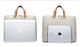 Pu Leather Business Handbag Portable Notebook Ipad Computer Bag 15.6-Inch Fashion Solid Color Briefcase