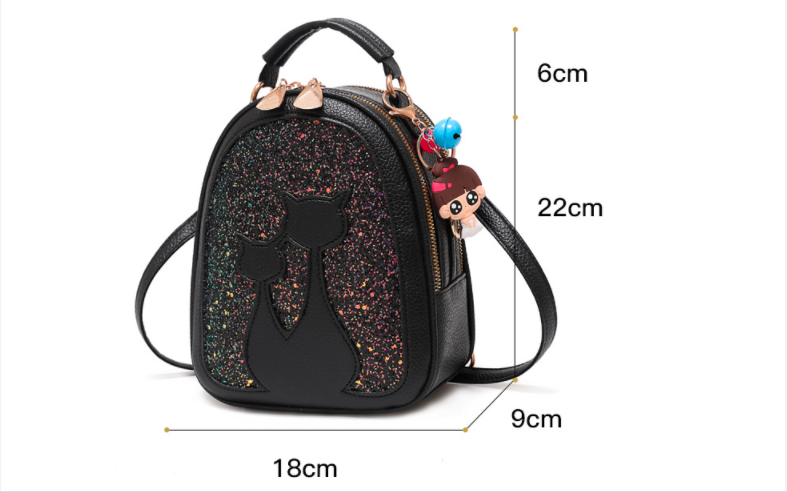 Small Backpack Crossbody Round Bag Cute Cat Shoulder Bag Couple Bag