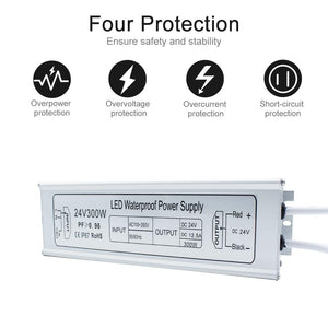 IP67 Waterproof 24V 12.5A 300W Power Supply