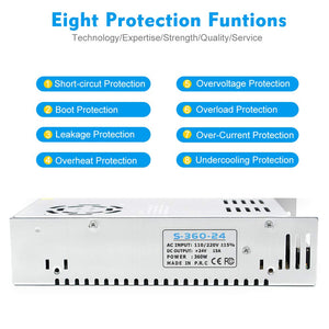 Universal Regulated Switching Power Supply 24V 15A 360W