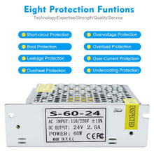 Load image into Gallery viewer, Universal Regulated Switching Power Supply 24V 2.5A 60W