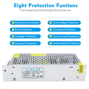 Universal Regulated Switching Power Supply 24V 6.5A 150W