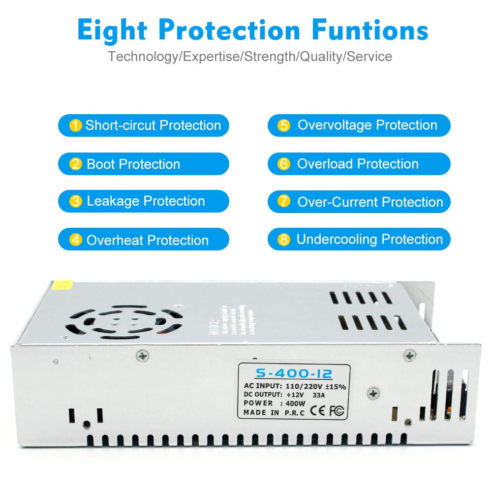 Universal Regulated Switching Power Supply 12V 33A 400W