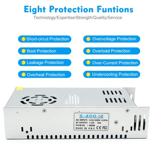 Universal Regulated Switching Power Supply 12V 33A 400W